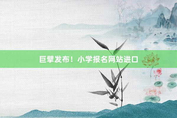 巨擘发布！小学报名网站进口